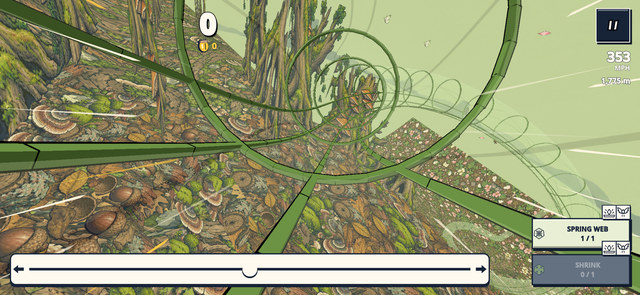 The slide twists around a tree through the Garden pack.