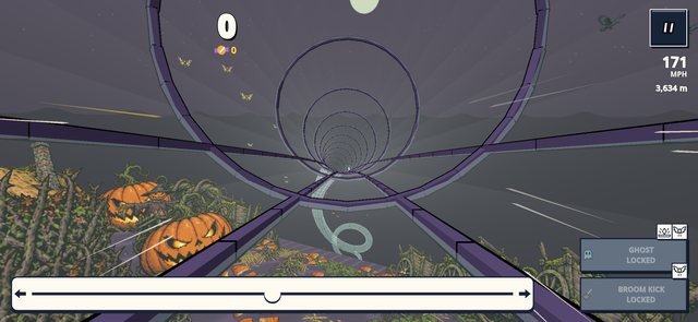 A transparent tube cuts through the Halloween pack’s giant pumpkins.
